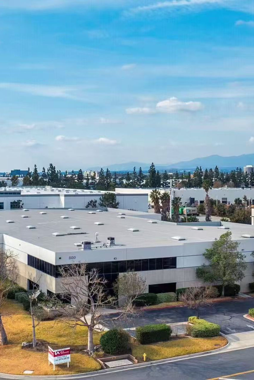 Compass Logistics warehouse aerial view, Ontario, CA